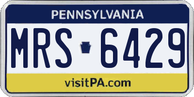 PA license plate MRS6429