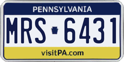 PA license plate MRS6431