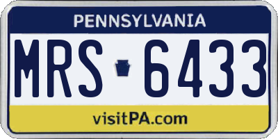 PA license plate MRS6433