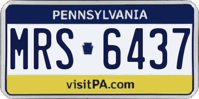 PA license plate MRS6437