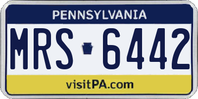 PA license plate MRS6442