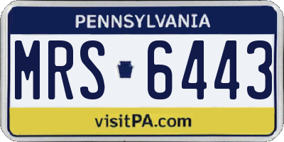 PA license plate MRS6443