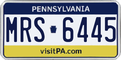 PA license plate MRS6445