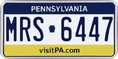 PA license plate MRS6447