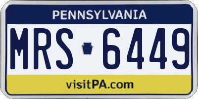 PA license plate MRS6449