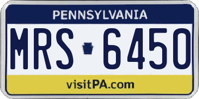 PA license plate MRS6450