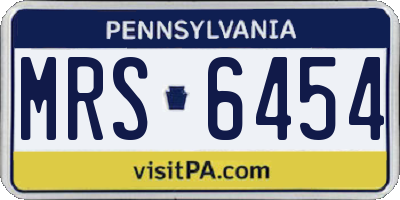 PA license plate MRS6454