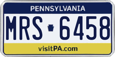 PA license plate MRS6458