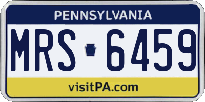 PA license plate MRS6459