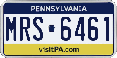 PA license plate MRS6461