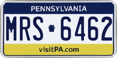 PA license plate MRS6462