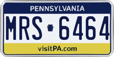 PA license plate MRS6464