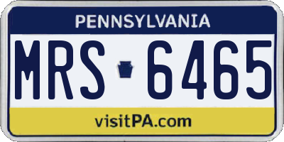 PA license plate MRS6465