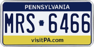 PA license plate MRS6466