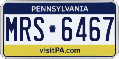 PA license plate MRS6467