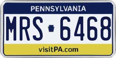 PA license plate MRS6468
