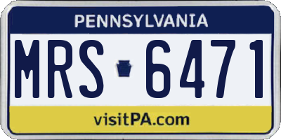 PA license plate MRS6471