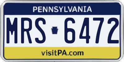 PA license plate MRS6472