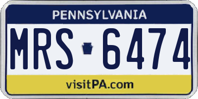 PA license plate MRS6474