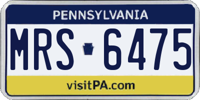 PA license plate MRS6475