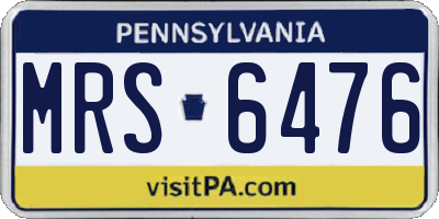 PA license plate MRS6476