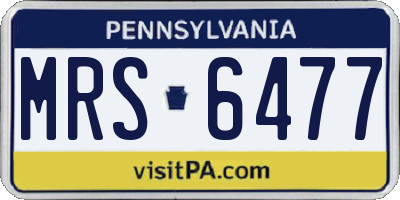PA license plate MRS6477