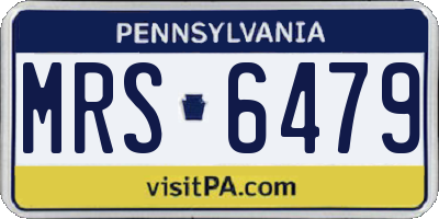 PA license plate MRS6479