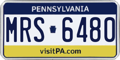 PA license plate MRS6480