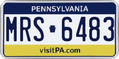 PA license plate MRS6483