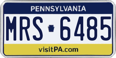 PA license plate MRS6485