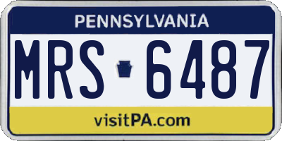 PA license plate MRS6487