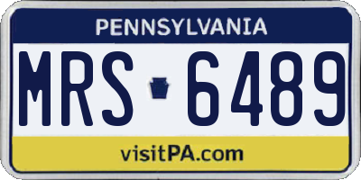 PA license plate MRS6489