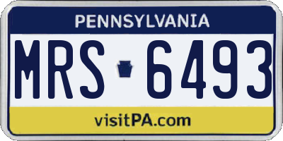 PA license plate MRS6493