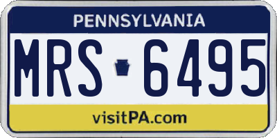PA license plate MRS6495