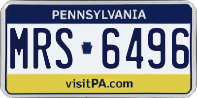 PA license plate MRS6496