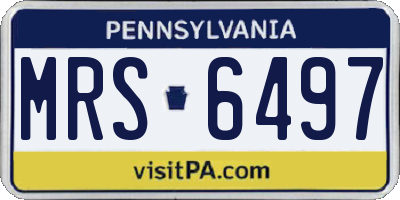 PA license plate MRS6497