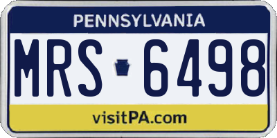 PA license plate MRS6498