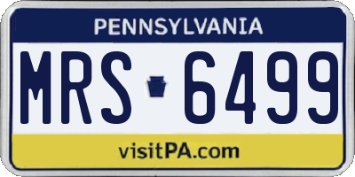 PA license plate MRS6499