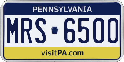 PA license plate MRS6500