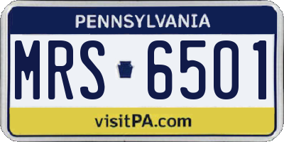 PA license plate MRS6501