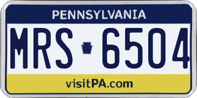 PA license plate MRS6504