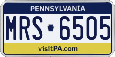 PA license plate MRS6505