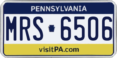 PA license plate MRS6506