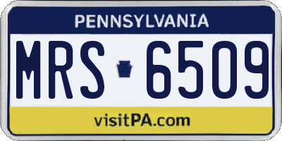 PA license plate MRS6509