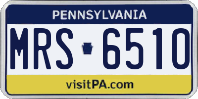 PA license plate MRS6510