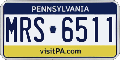 PA license plate MRS6511