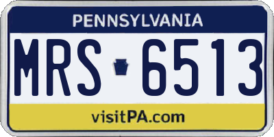 PA license plate MRS6513