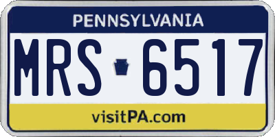 PA license plate MRS6517
