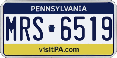 PA license plate MRS6519