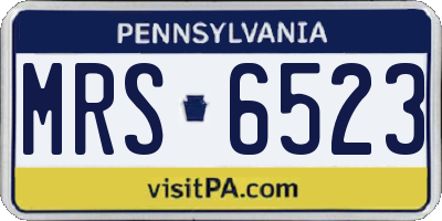 PA license plate MRS6523